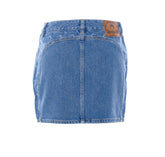 DENIM ZIPPED MINI SKIRT WITH MOON LOGO