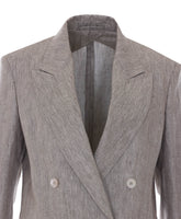 OLIMPIA CHEVRON LINEN DOUBLE BREASTED BLAZER