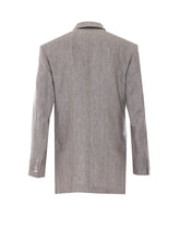 OLIMPIA CHEVRON LINEN DOUBLE BREASTED BLAZER