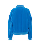 BLOUSON CON ZIP IN POPELINE DI SETA CON RICAMO LOGO VERSACE