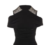 ABITO MIDI ASIMMETRICO IN CREPE DI JERSEY CON DETTAGLIO MOON