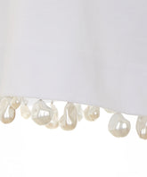 PALMAS CROP T-SHIRT WITH EMBROIDERED PEARLS