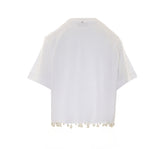PALMAS CROP T-SHIRT WITH EMBROIDERED PEARLS
