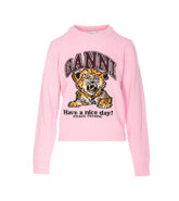 MAGLIA IN LANA CON LOGO E STAMPA TIGRE
