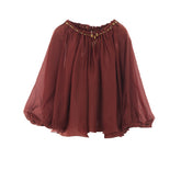 ASTER CURLED BLOUSE WITH BEADS