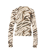 CARDIGAN STAMPA ZEBRA CON LOGO