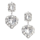 CRYSTAL PEARL HEART EARRINGS