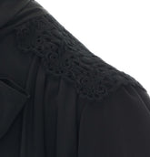 MAXI BLUSA LAVALLIÈRE ARRICCIATA IN CRÊPE DE CHINE