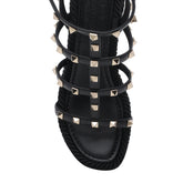ROCKSTUD WEDGE SANDALS