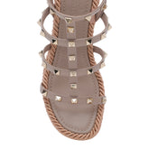 ROCKSTUD WEDGED SANDALS