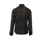 STRIPED SILK GAUZE SHIRT