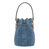 FENDI MON TRESOR MINI RAFIA BUCKET BAG