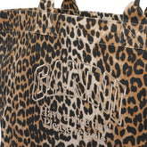 BORSA TOTE CON LOGO E STAMPA LEOPARDATA XXL