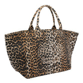 BORSA TOTE CON LOGO E STAMPA LEOPARDATA XXL