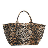 BORSA TOTE CON LOGO E STAMPA LEOPARDATA XXL