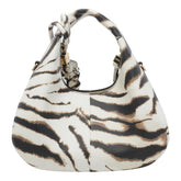 BORSA HOBO CON LOGO E STAMPA ZEBRA MINI