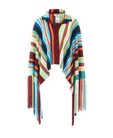 PONCHO A RIGHE MULTICOLOR CON PATCH FENDI