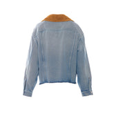 GIACCA IN DENIM E SUEDE CON LOGO