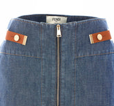 GONNA MIDI IN DENIM DRITTA