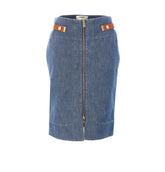 GONNA MIDI IN DENIM DRITTA