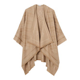 WOOL AND CASHMERE CHECK CAPE