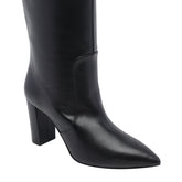 V LEATHER PUMP BOOTS