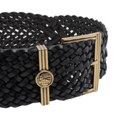 CINTURA IN PELLE INTRECCIATA CON FIBBIA MONETA