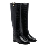 STIVALE IN PELLE CON V