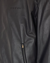 GUCCI LOGO LEATHER BOMBER