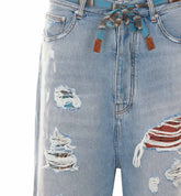 FLANNEL REPAIR BAGGY JEANS