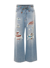 FLANNEL REPAIR BAGGY JEANS