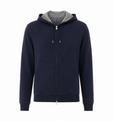 DOUBLE FABRIC ZIP UP HOODIE