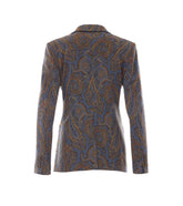 GIACCA MONOPETTO JACQUARD IN MISTO COTONE CON MOTIVO PAISLEY