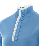 LACE AND WOOL KNIT SWEATER