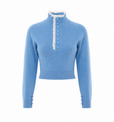 LACE AND WOOL KNIT SWEATER