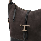 SMALL SUEDE T TIMELESS BACKPACK AND SHOULDER BAG