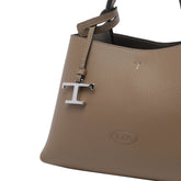 MICRO LEATHER HANDBAG WITH T TIMELESS CHARM
