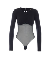 JERSEY CREPE LONG SLEEVES BODY WITH NET TULLE