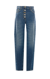 BALLOON JEANS WITH JEWELLED BUTTONS