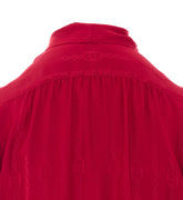CAMICIA IN SETA JACQUARD CON CATENA INCROCIO GG