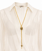 GEORGETTE FABRIC WITH JEWEL CHAIN BODYSUIT