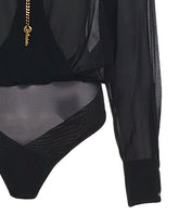 GEORGETTE FABRIC WITH JEWEL CHAIN BODYSUIT