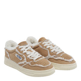SUEDE MEDALIST SNEAKERS WITH SHEARLING DETAIL