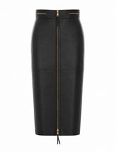 LEATHER ZIP SKIRT