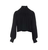 CAMICIA CROPPED IN CREPE DE CHINE