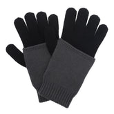 TWO-TONE KNIT GLOVES