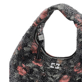 BORSA HOBO CON LOGO E FIORI IN PERLINE MINI