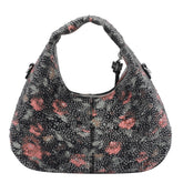 BORSA HOBO CON LOGO E FIORI IN PERLINE MINI