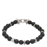 LAVA STONE BEADS BRACELET WITH LOGO