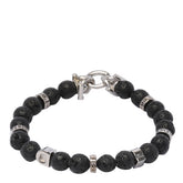 LAVA STONE BEADED BRACELET WITH LOGO